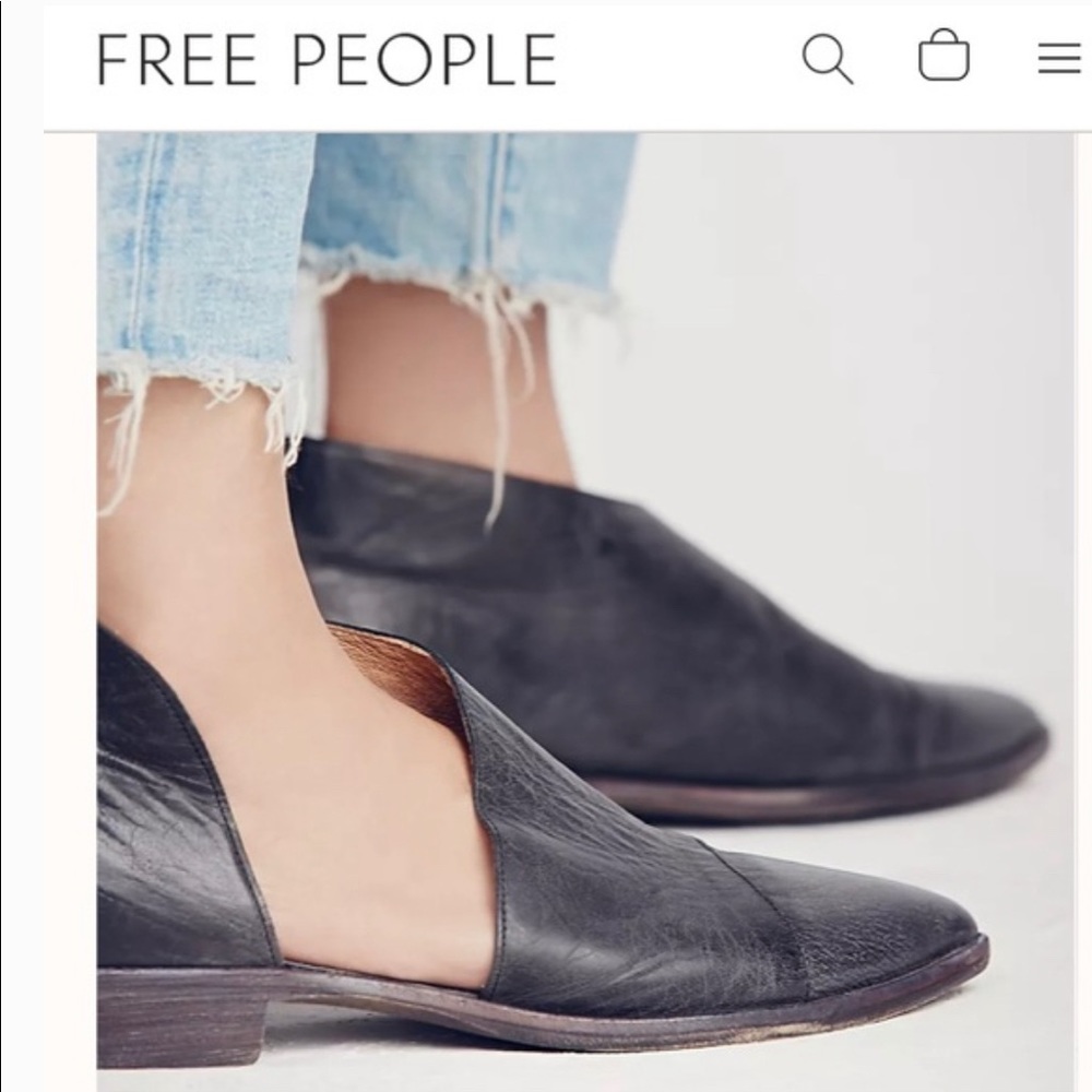 Free people royale flats black leather 37